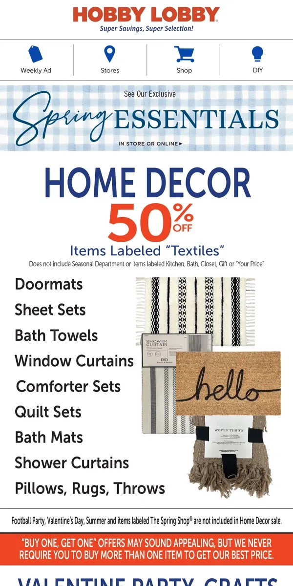 Email from Hobby Lobby. 30%, 40%, 50% Off Savings Inside!