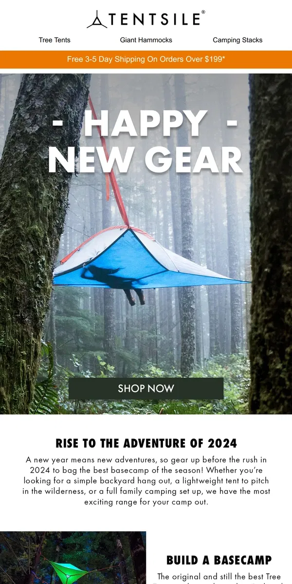 Email from Tentsile. Happy New Gear 🌿