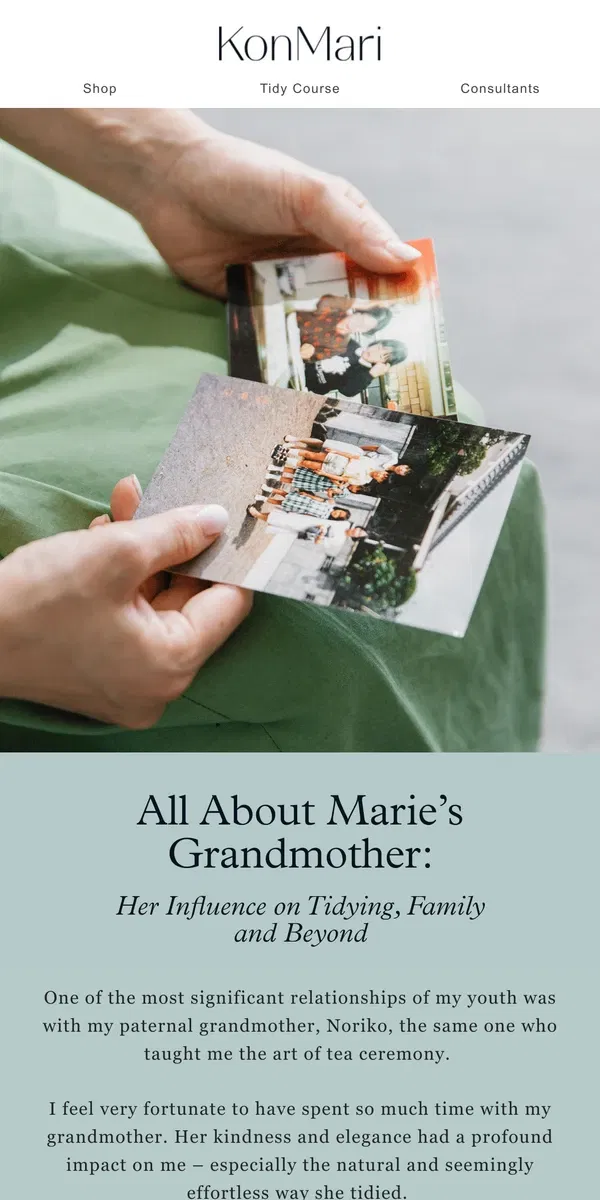 Email from KonMari. Marie Remembers Her Grandmother