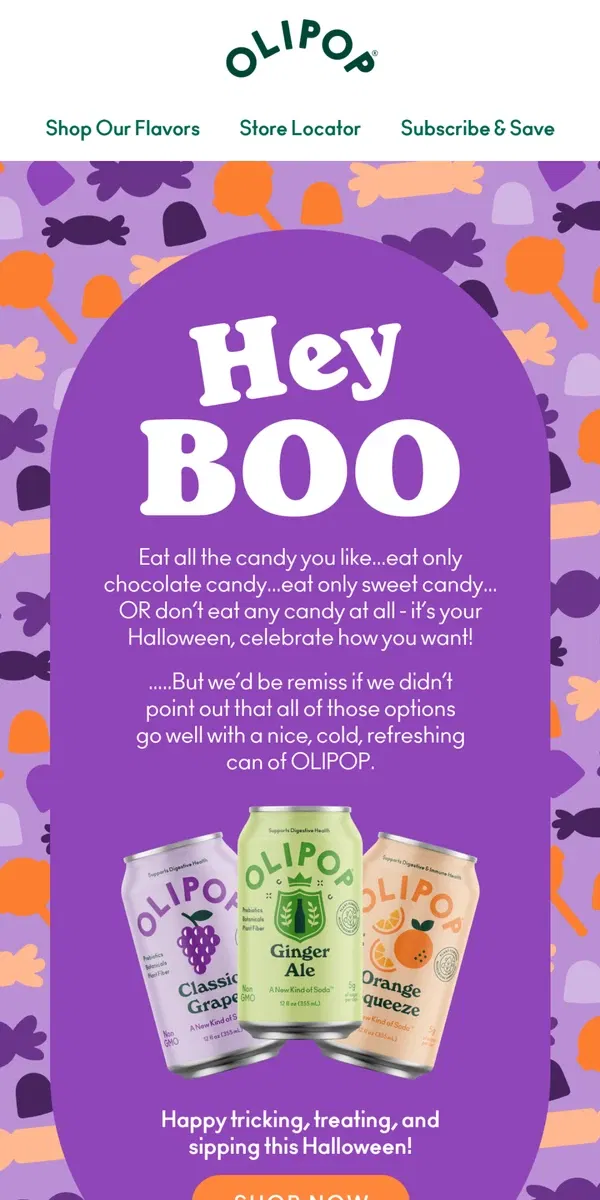 Email from OLIPOP. Something wicked this way comes... 🎃