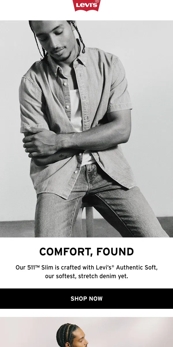 Email from Levi's. Meet Levi’s® Authentic Soft