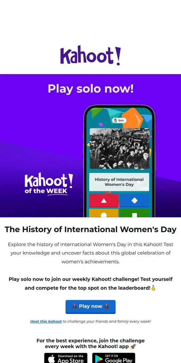 Email from Kahoot!. Hey, Kahoot! of the week is here! 🚀