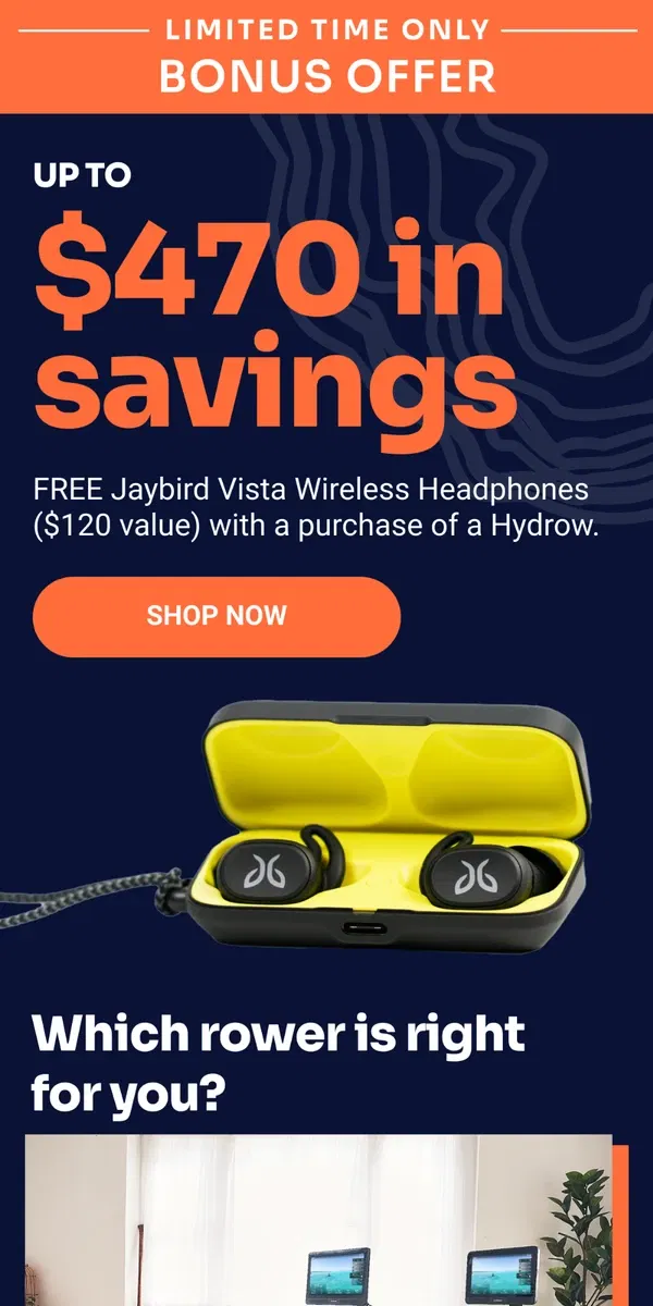 Email from Hydrow. Don't miss out on your free gift!