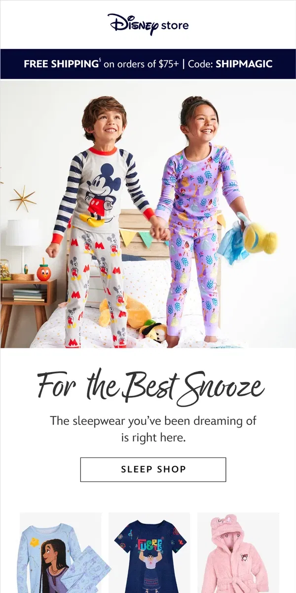 Email from shopDisney. ⏰ 💤 Hit snooze with these Sleep Shop selects