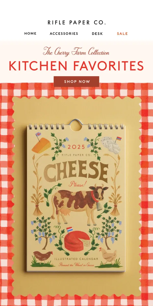 Email from Rifle Paper Co.. Cherry Farm Kitchen Favorites 🍒