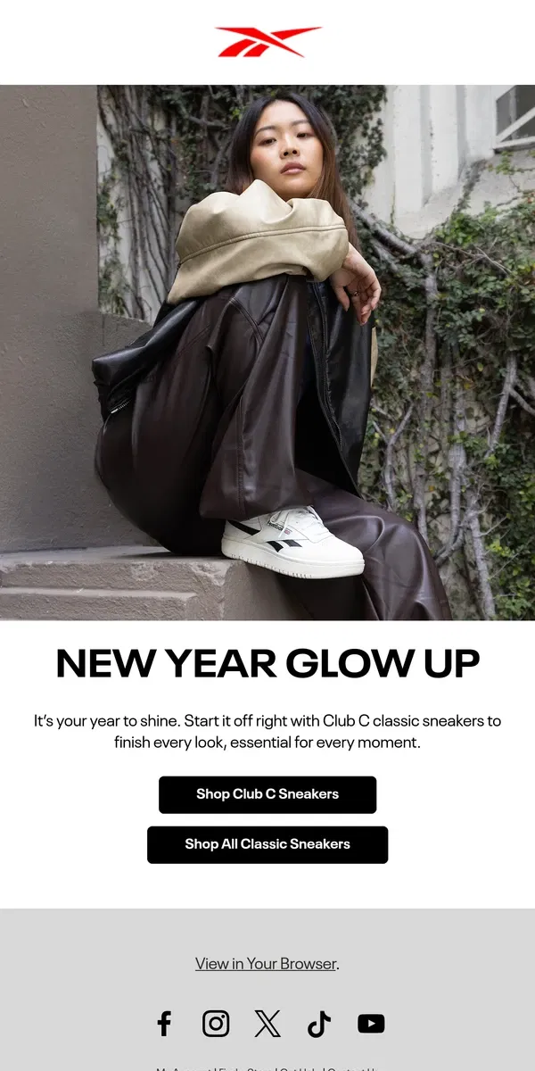 Email from Reebok. Fresh new kicks for your new year