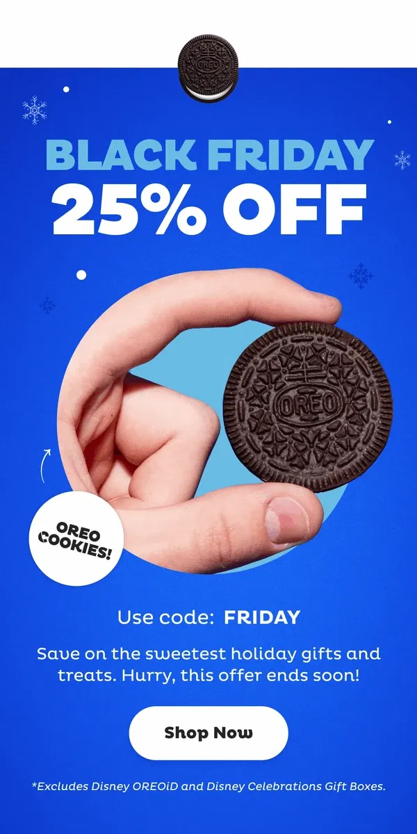 Email from OREO. Don’t Miss Out: Shop Holiday Gifts and Treats This Weekend