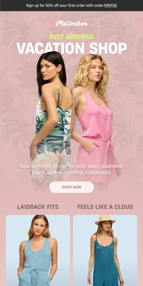 Email from MeUndies. New: Summer Styles 🌞