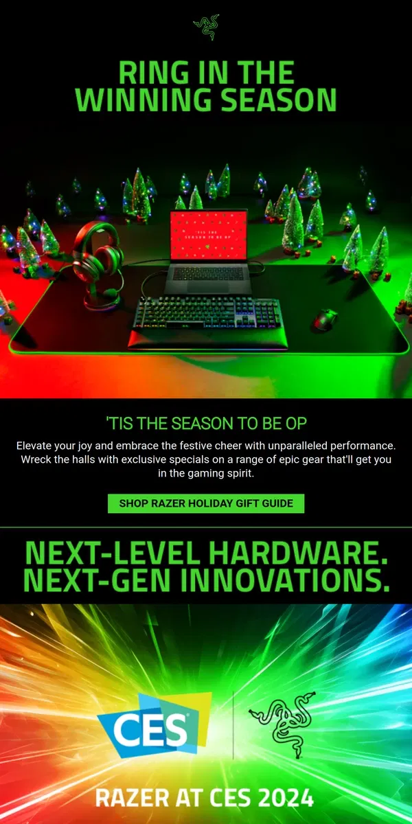 Email from Razer. 'Tis the season to be OP