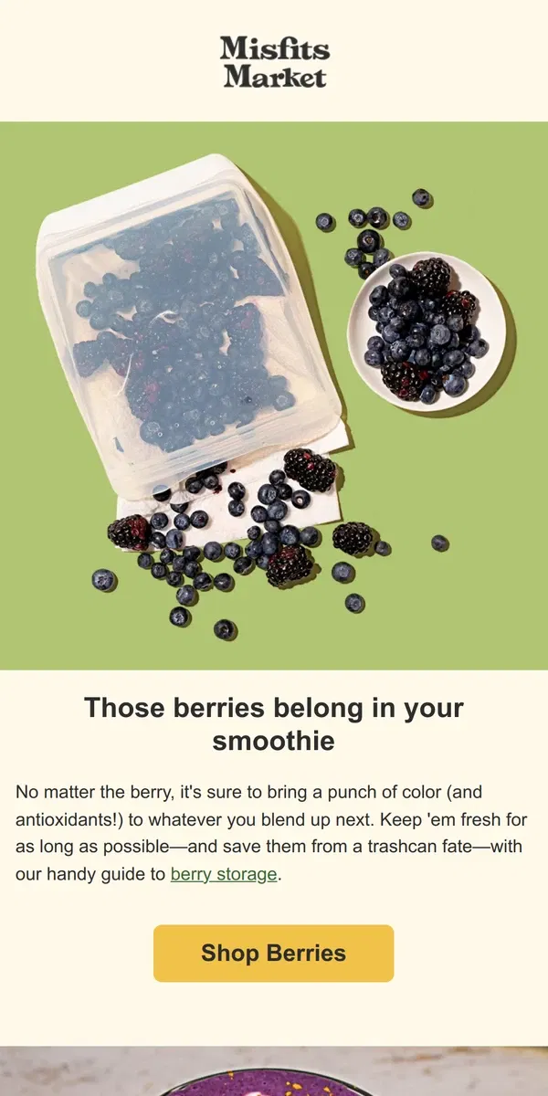 Email from Misfits Market. It’s Smoothie Week + What’s in Our Boxes This Week