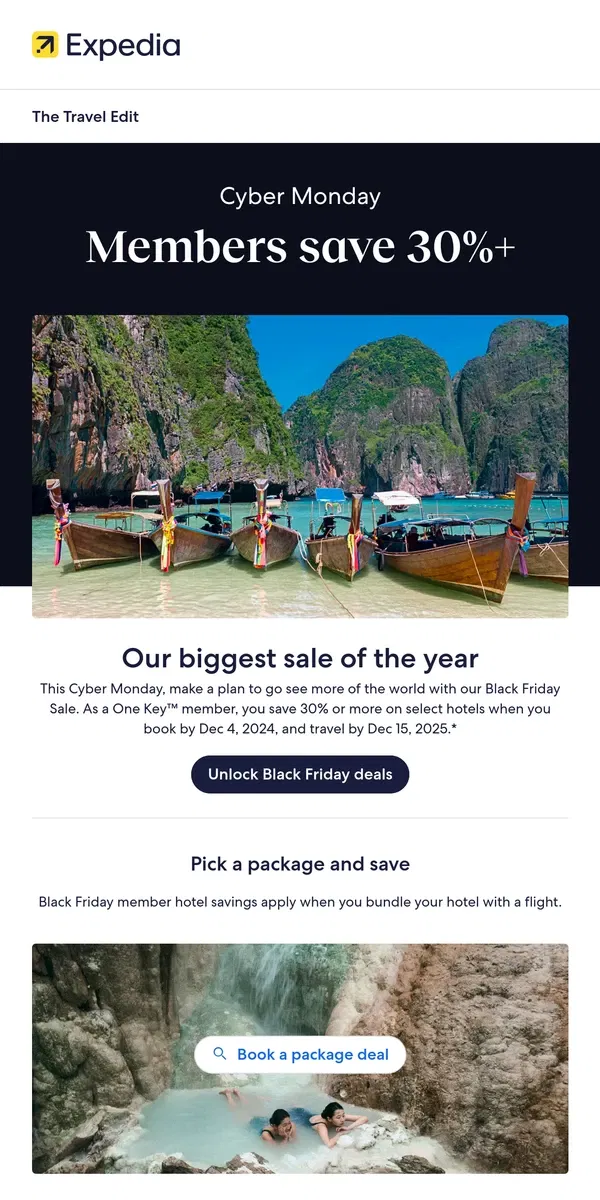 Email from Expedia. Sale still on: Members save 30%+