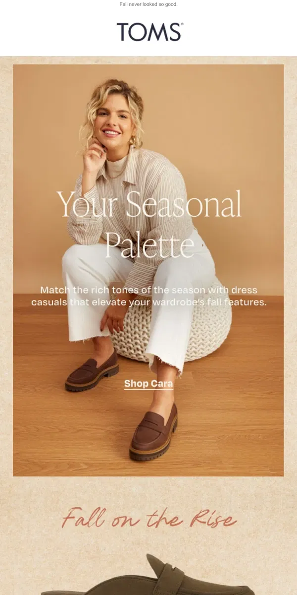 Email from TOMS. Your Seasonal Palette