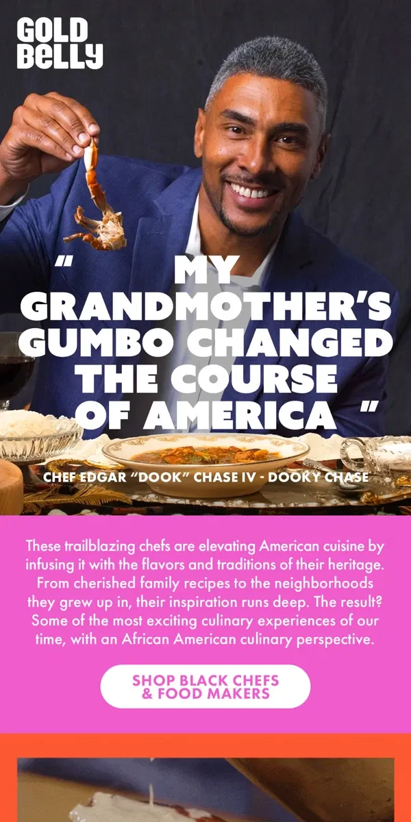 Email from Goldbelly. Celebrating Black Food Makers 💖️