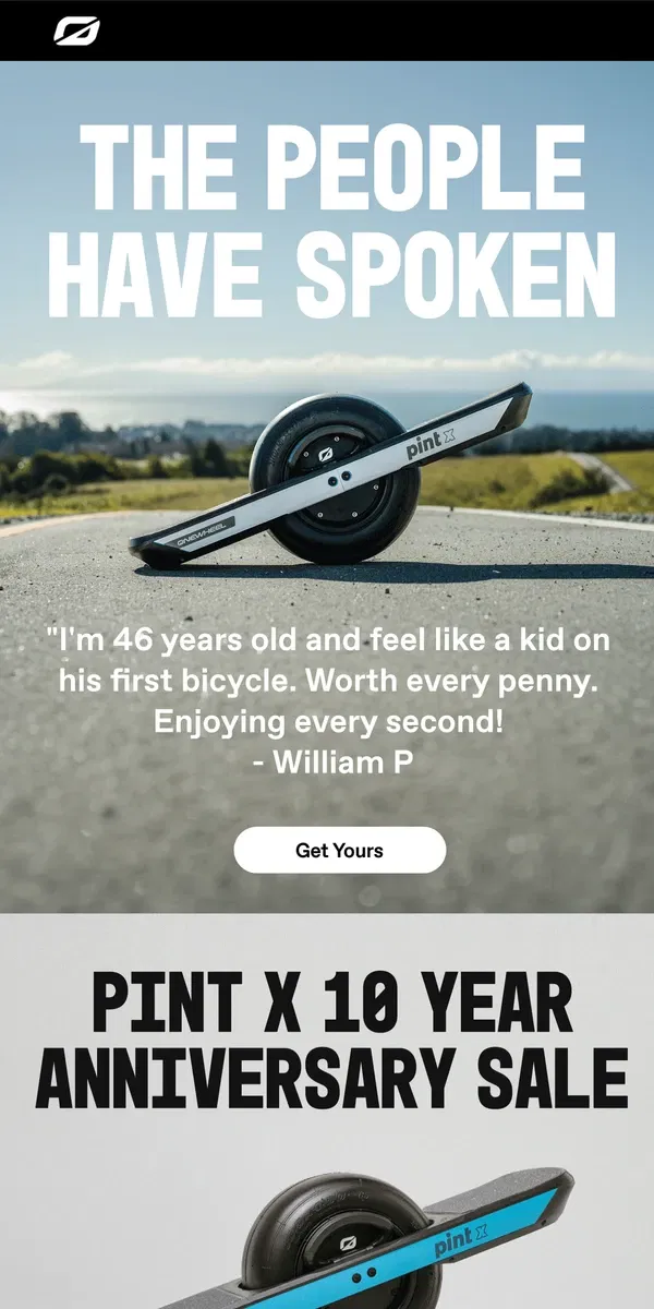 Email from Onewheel. Not much time left 😜