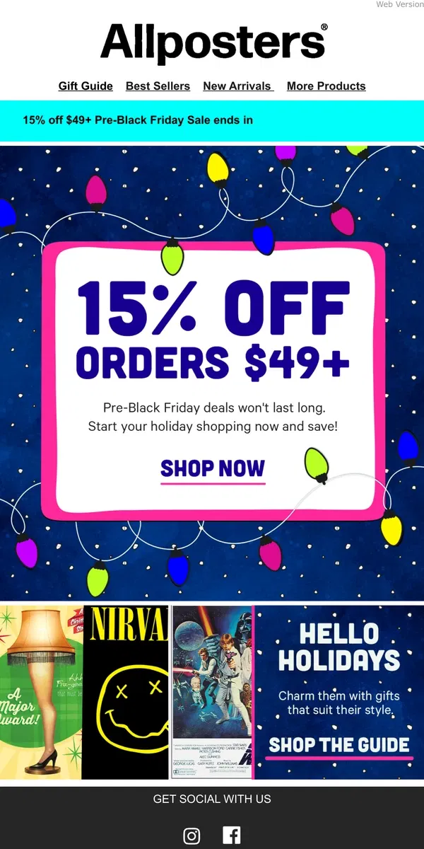 Email from AllPosters. 🚨 Don't Miss Pre-Black Friday Deals 🚨