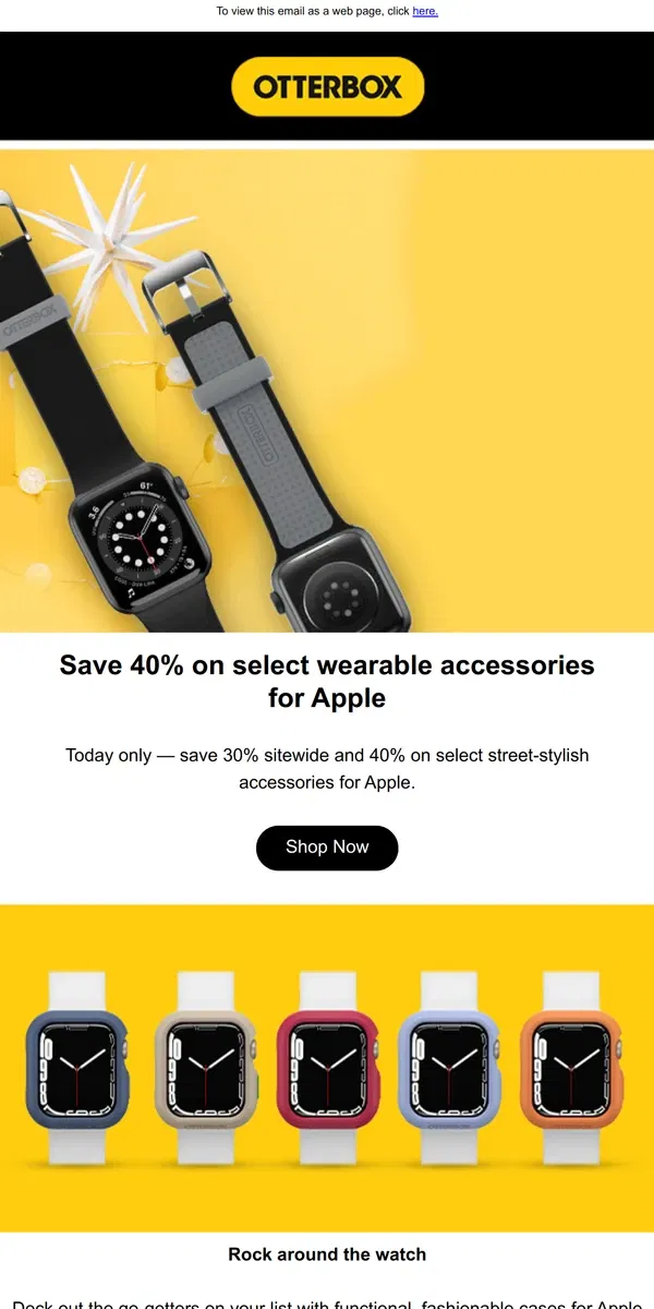 Email from OtterBox. Small packages — and price tags🎁🏷️