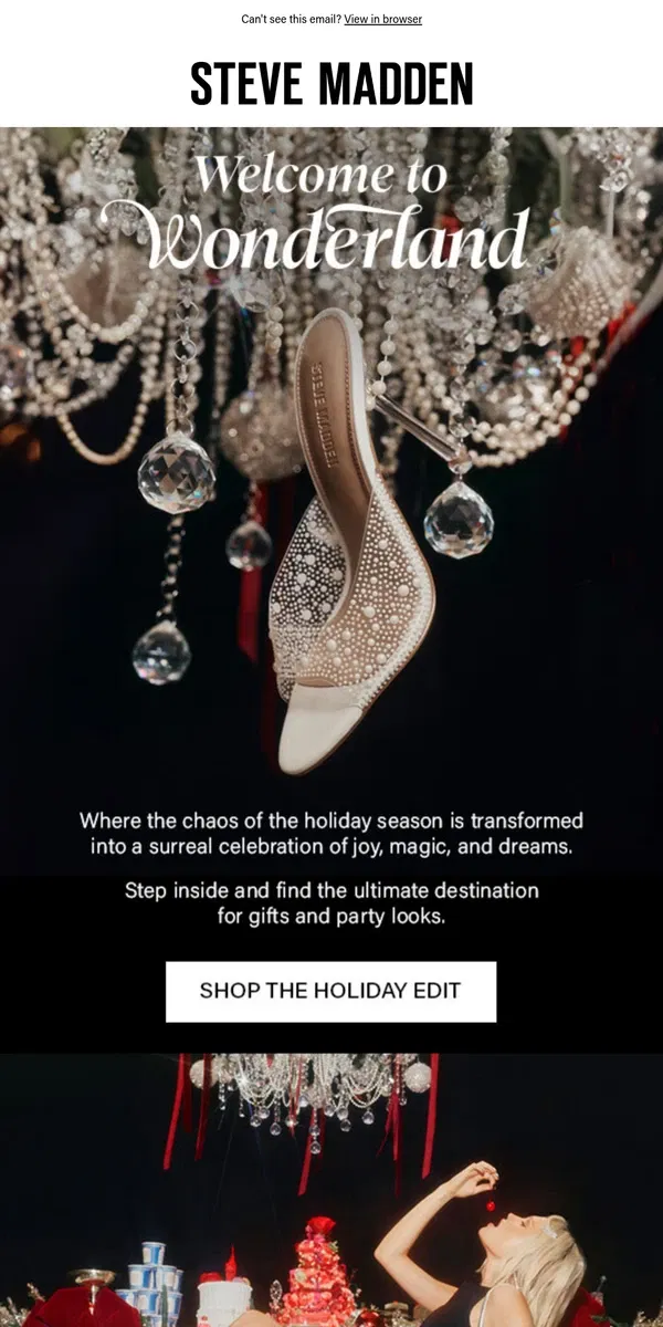 Email from Steve Madden. Welcome To Wonderland