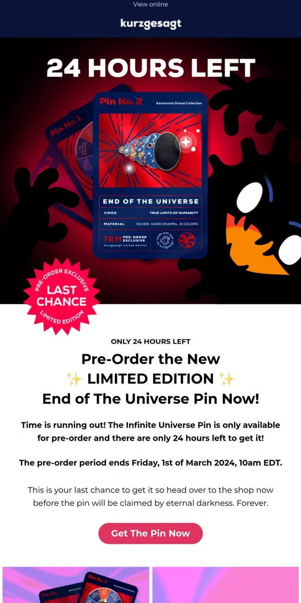 Email from Kurzgesagt. 24 Hours Remaining ⌛