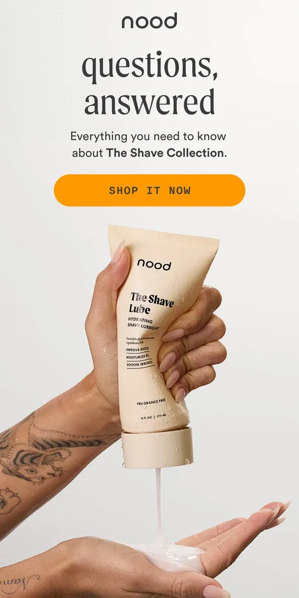 Email from Nood. Your Shave Collection Qs, Answered 🤔