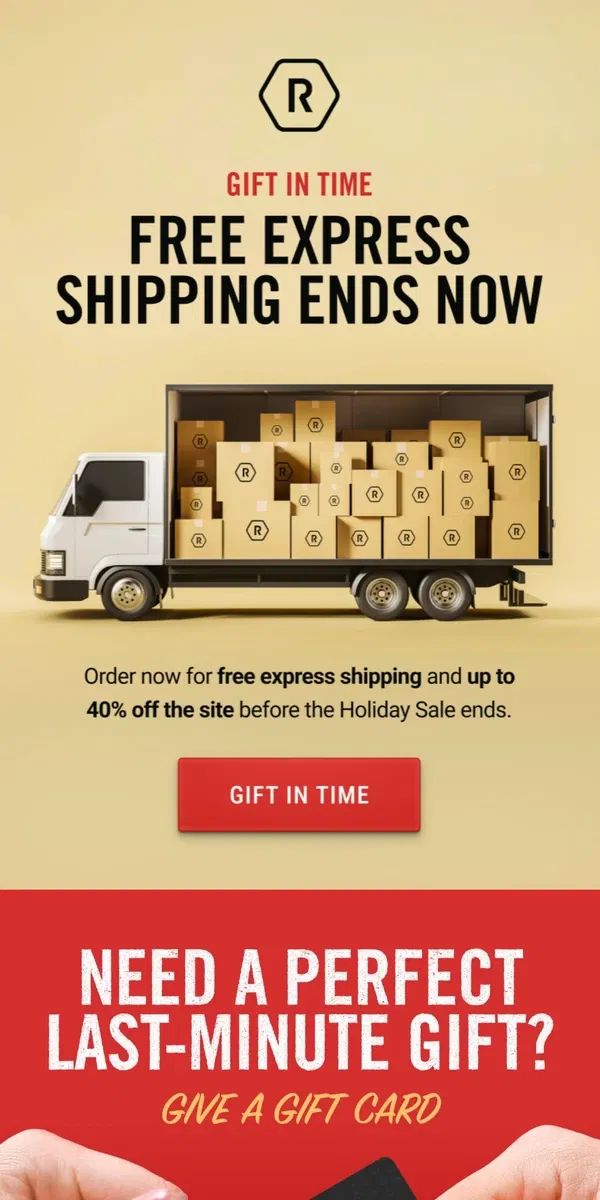 Email from The Ridge. FINAL Call for Free Express Shipping