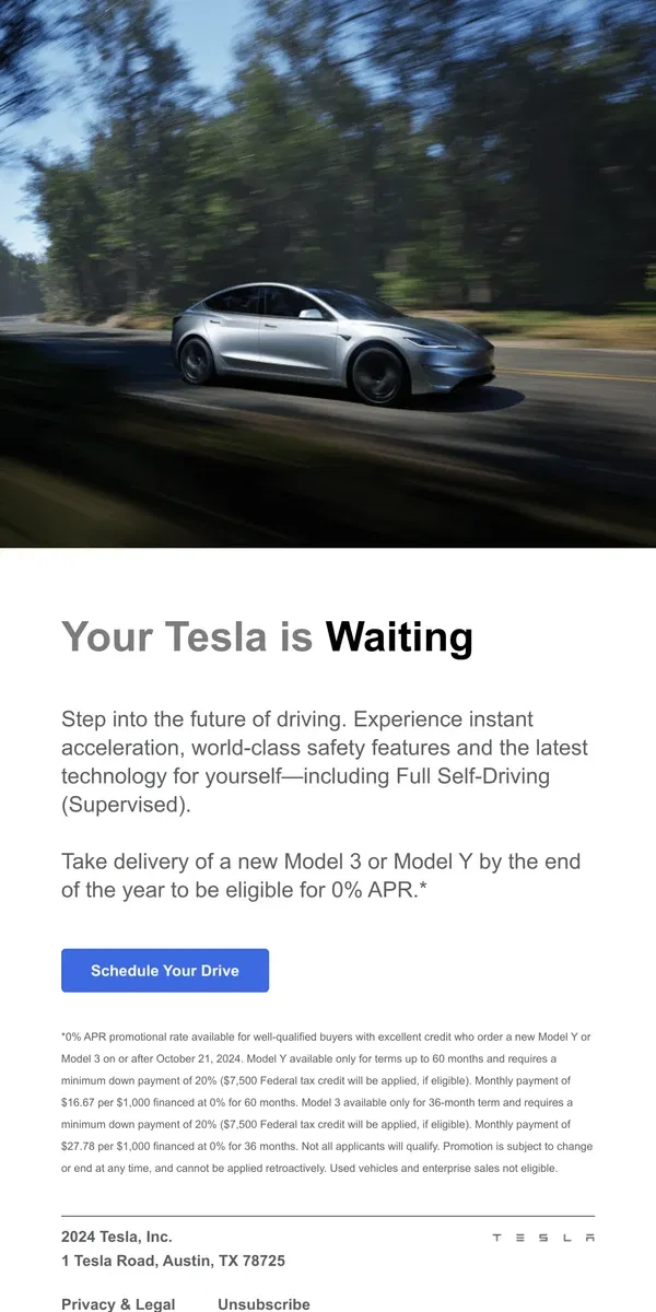 Email from Tesla. You’re Invited: Experience the Future