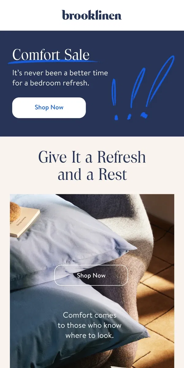 Email from Brooklinen. Revitalize Your Sanctuary: A Fresh Start for Your Home 🌿