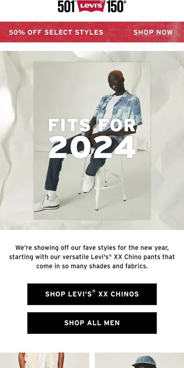 Email from Levi's. 2024 wardrobe loading…