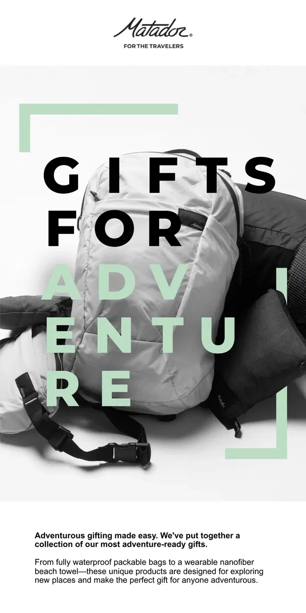 Email from Matador. Not Your Average Gift Guide