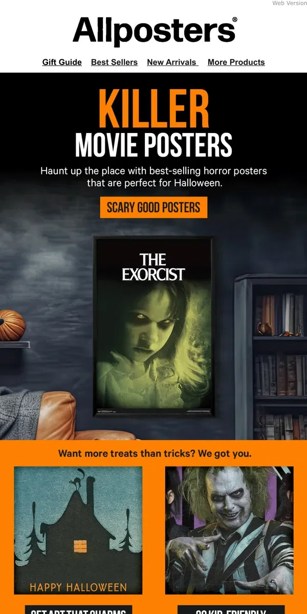 Email from AllPosters. Fright Night: Shop Horror Posters