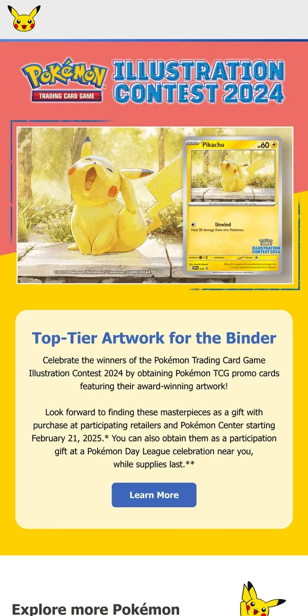 Email from Pokémon. New Promo Cards from the Illustration Contest 2024 🏆🎨