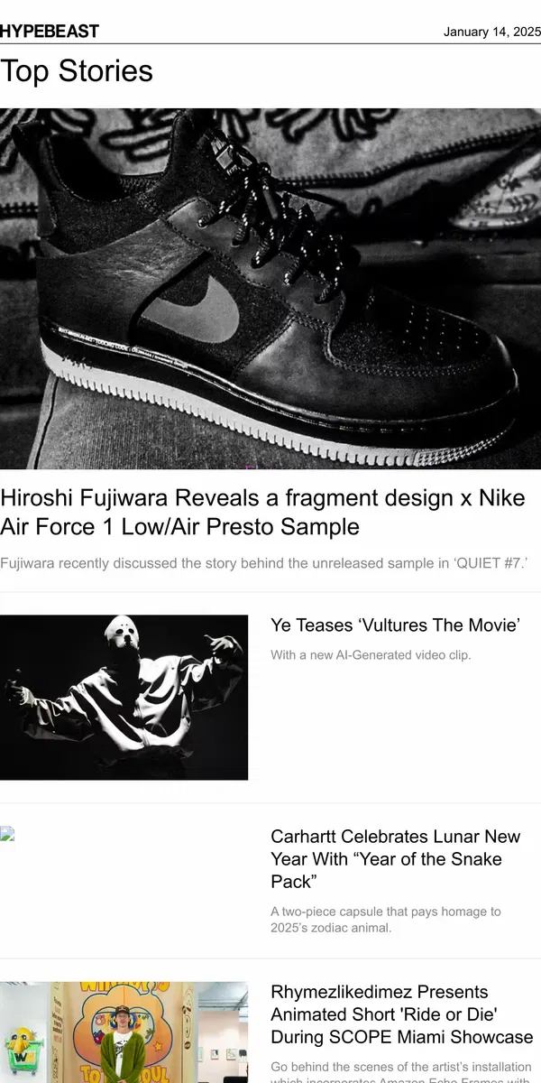 Email from Hypebeast. The Secret Air Force 1 Collab You Need to See 👀