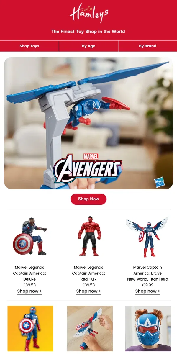 Email from Hamleys. Marvel-ous new toys available now at Hamleys...