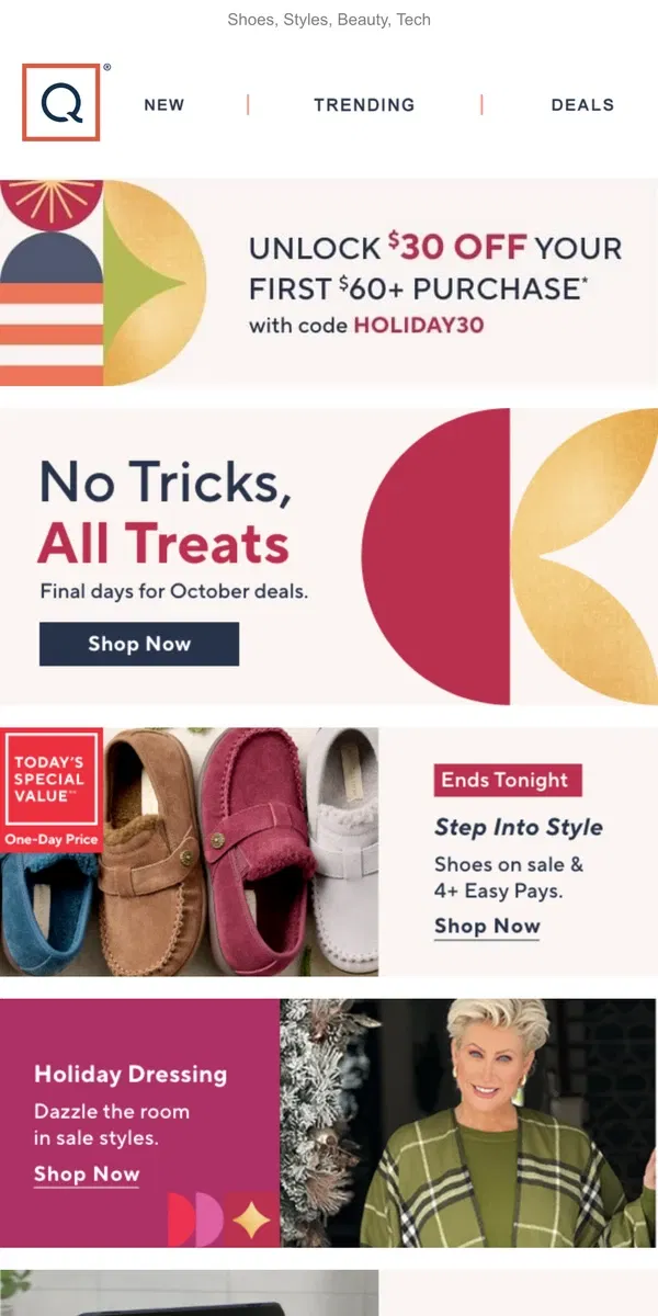 Email from QVC. Final Days! Treat Yourself