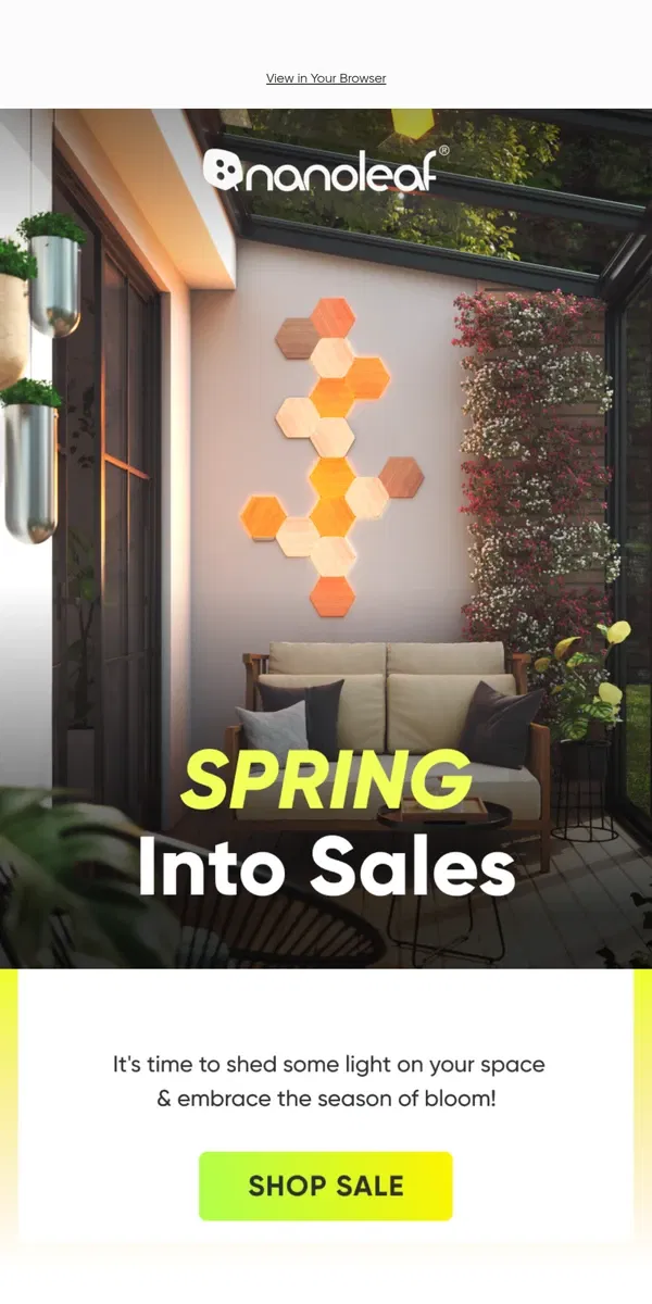 Email from Nanoleaf. 🌸 Spring Sale Starts NOW 🌸