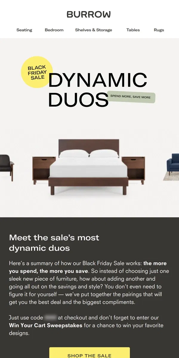 Email from Burrow. These deals are better together