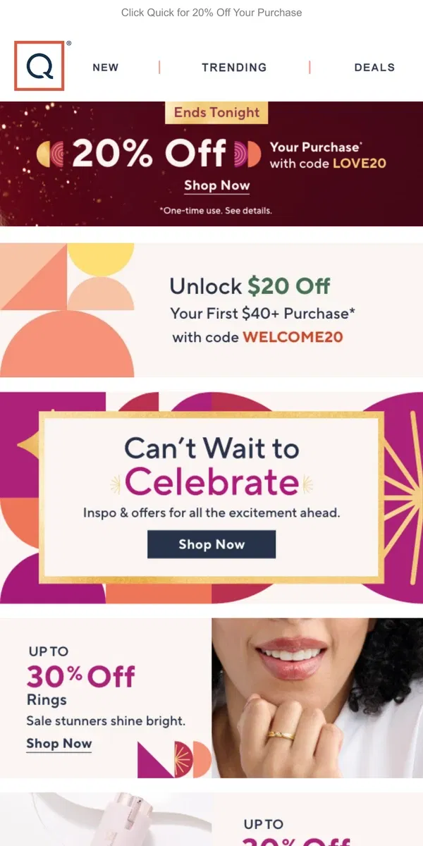 Email from QVC. Use Your Expiring Code on Top Deals