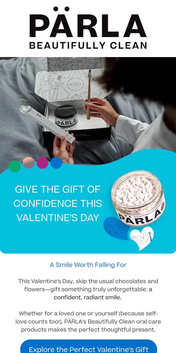 Email from PÄRLA. Fall in Love with Your Smile (or Someone Else’s!) 🦷💙🌎