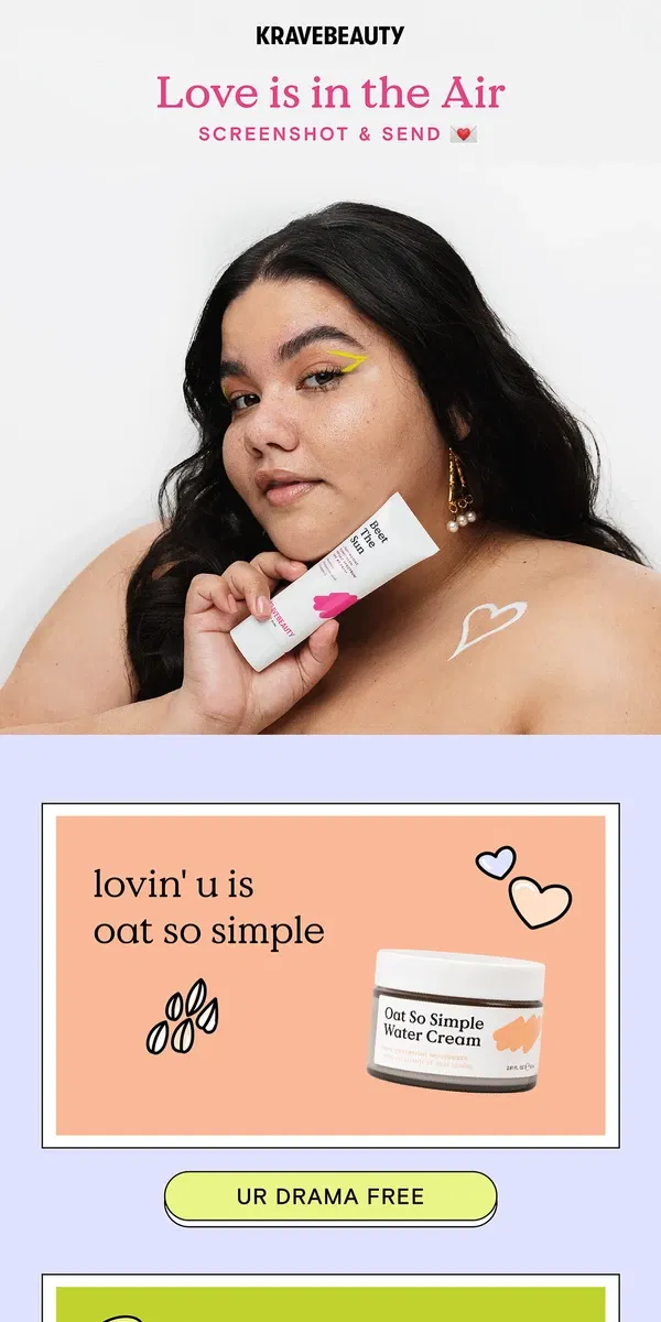 Email from KraveBeauty. Open 4 a V-Day Surprise 💕