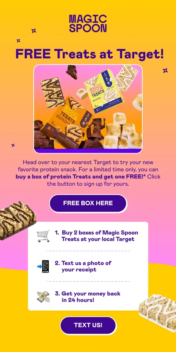 Email from Magic Spoon Cereal. FREE Treats at Target 🎯