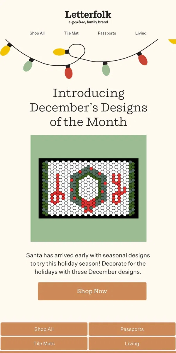 Email from Letterfolk. 🎄 Discover December's dazzling designs!