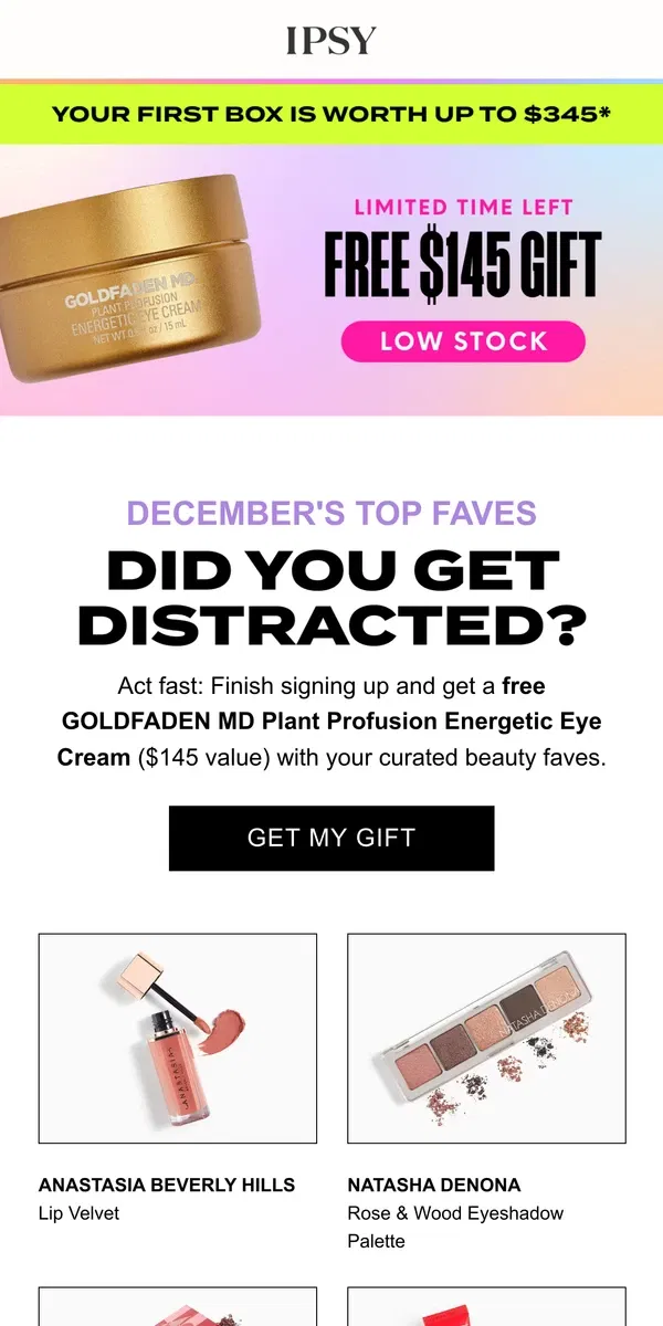 Email from BoxyCharm by IPSY. This free $145 gift is perfect for you