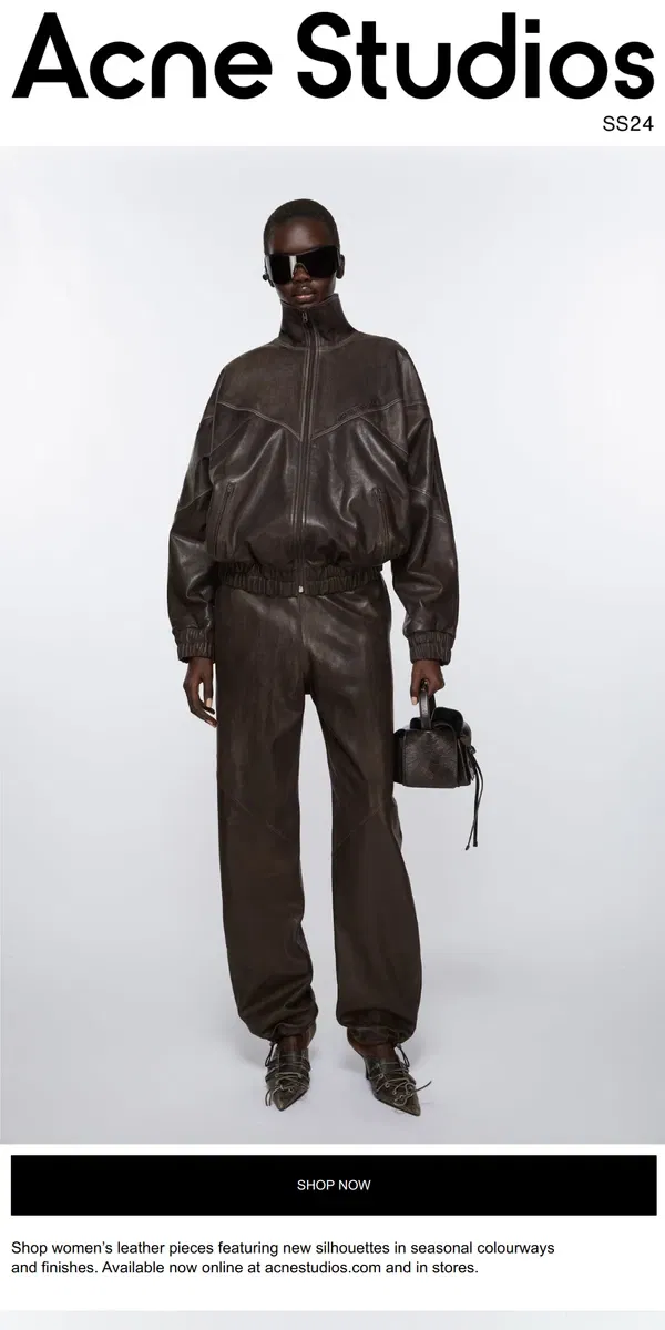 Email from Acne Studios. Seasonal leather