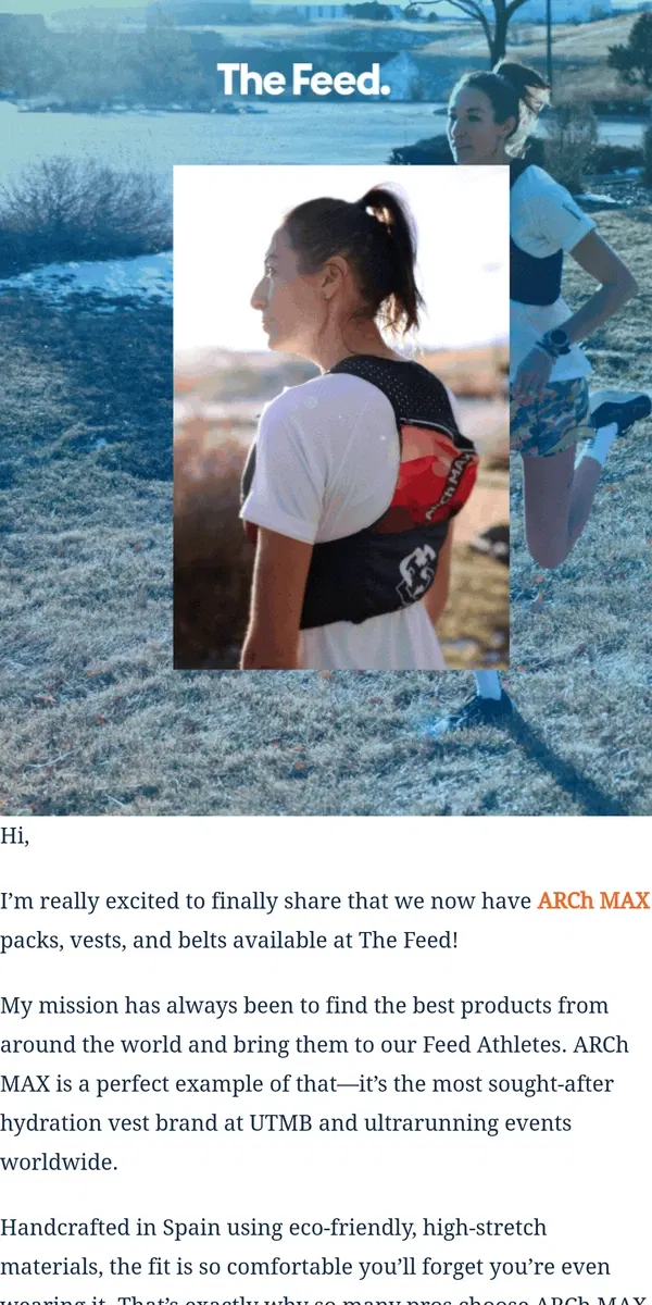 Email from The Feed. Why is this the hydration vests all the pros are using?