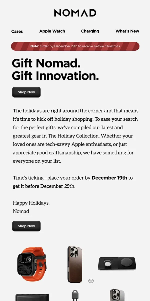 Email from Nomad. The Best Gifts Are Nomad 🎁