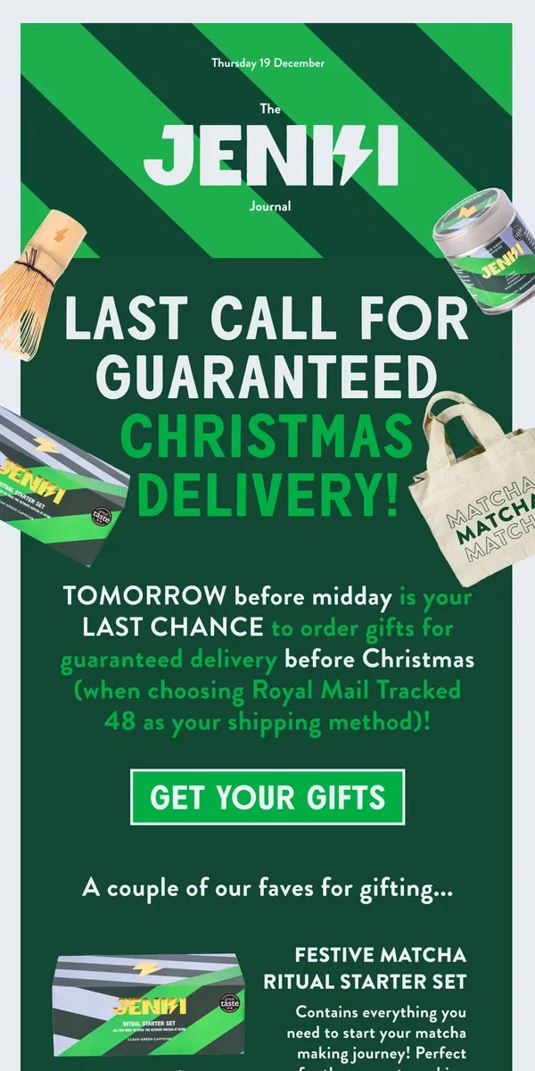 Email from JENKI. LAST CALL for Christmas Delivery! 📢📢📢