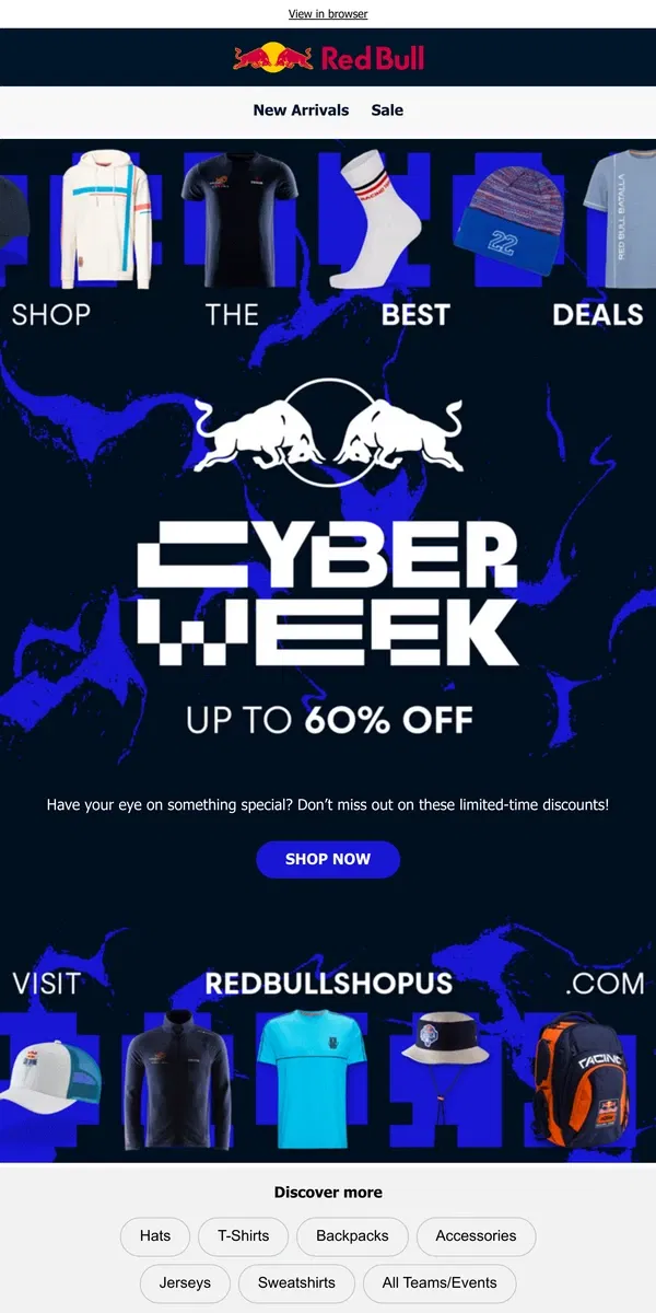 Email from Red Bull. Cyber Week is ON❗