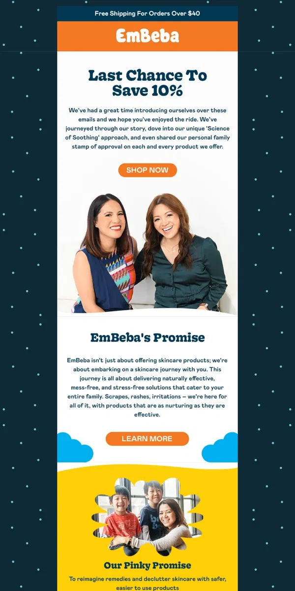 Email from EmBeba. Take the Leap!  Discover the EmBeba Difference for Sensitive Skin.