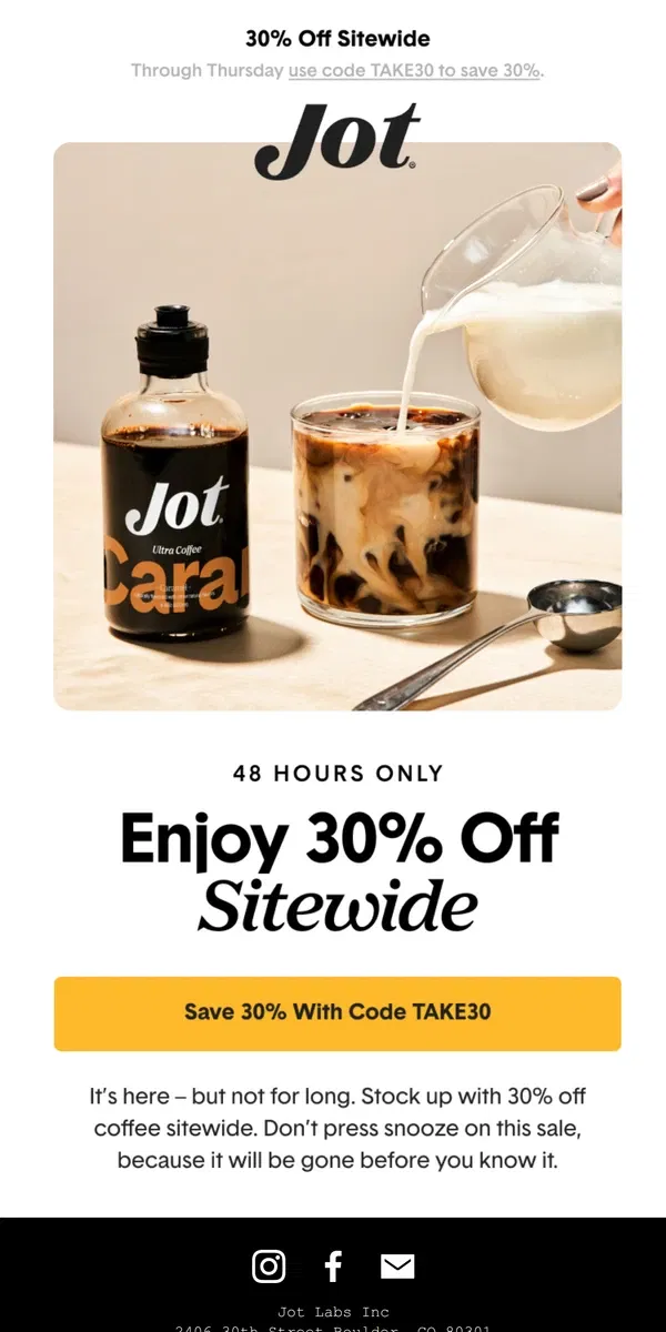 Email from Jot. Save Now