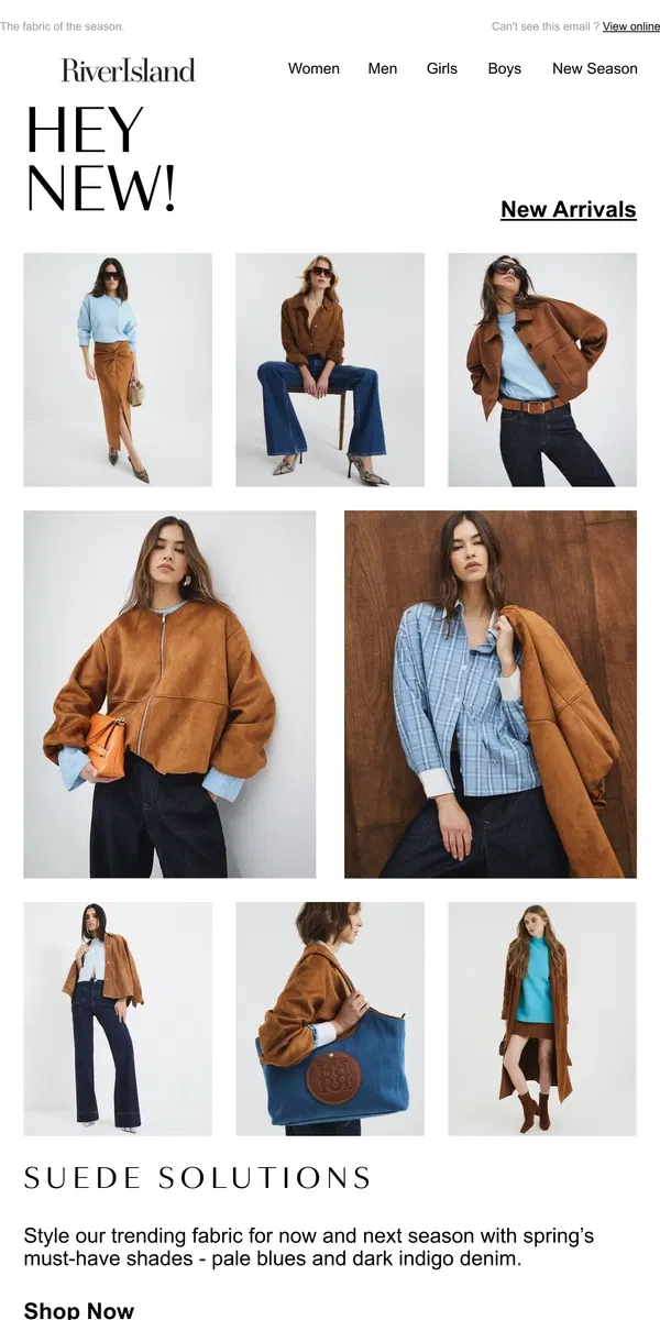 Email from River Island. Easily suede