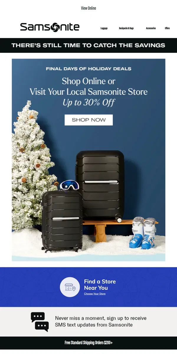 Email from Samsonite. Visit Your Local Samsonite Store for Last Minute Gifts